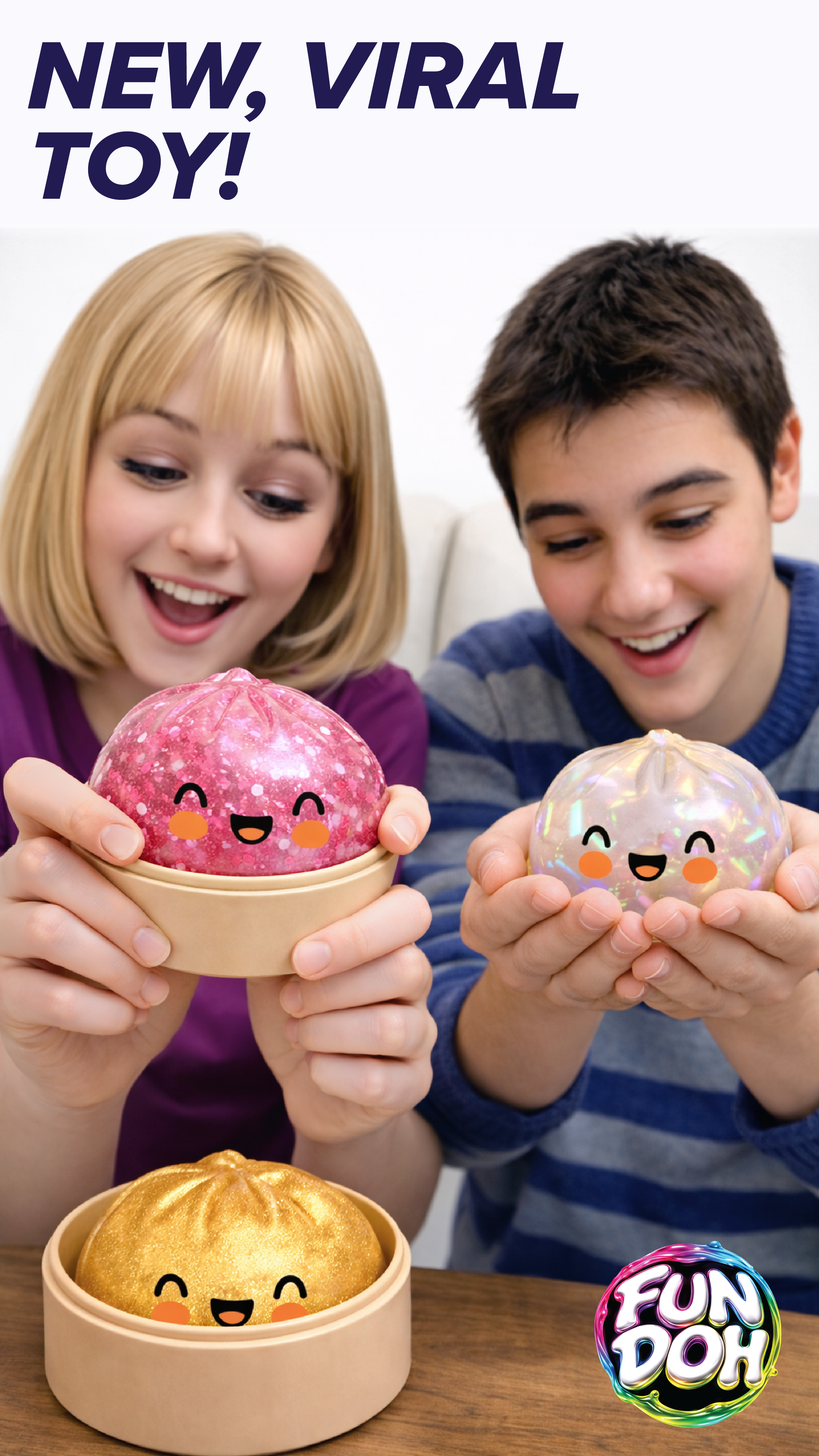 Fun Doh 4" Mystery Dumpling Squishies | 12pc Display Box