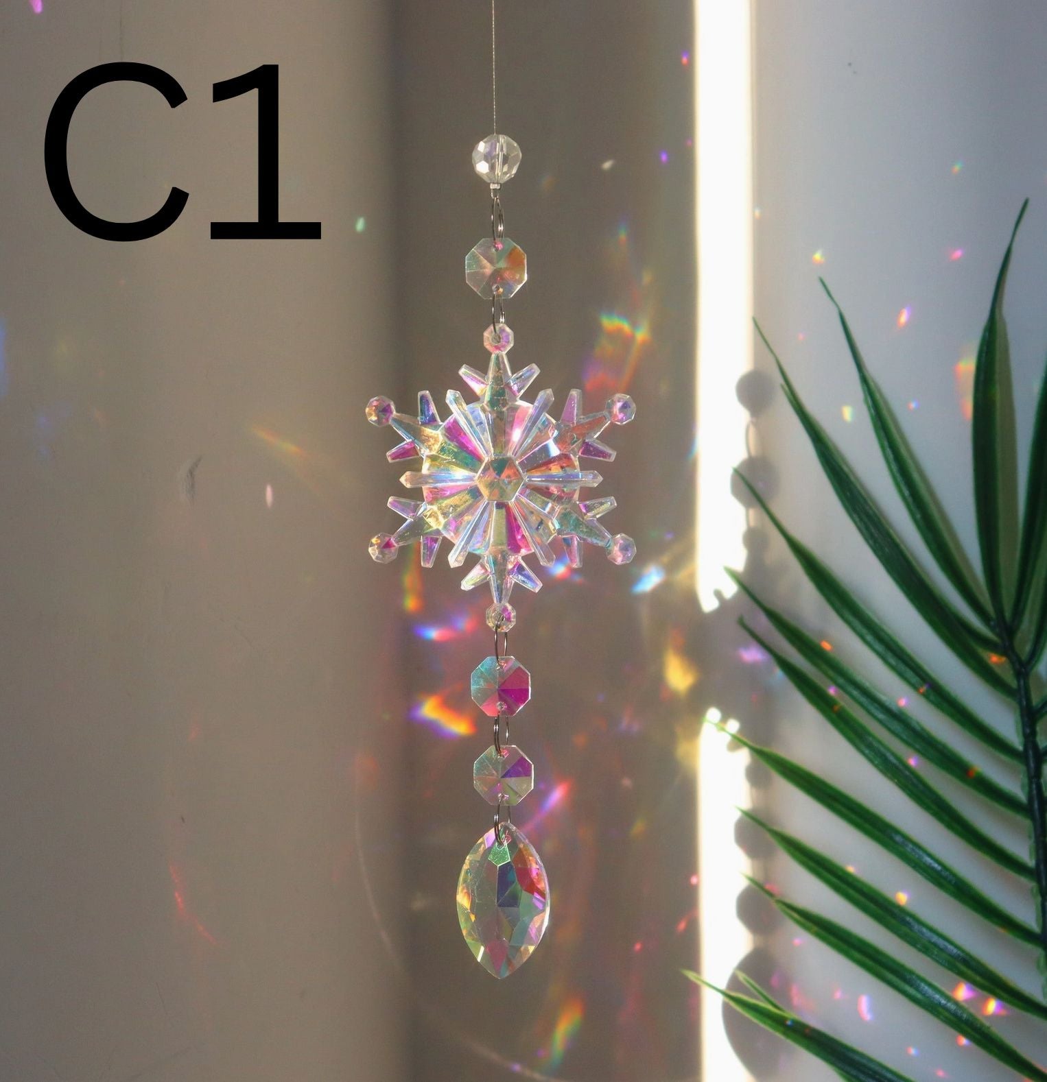 Colorful Snowflake Crystal Suncatcher Hangings