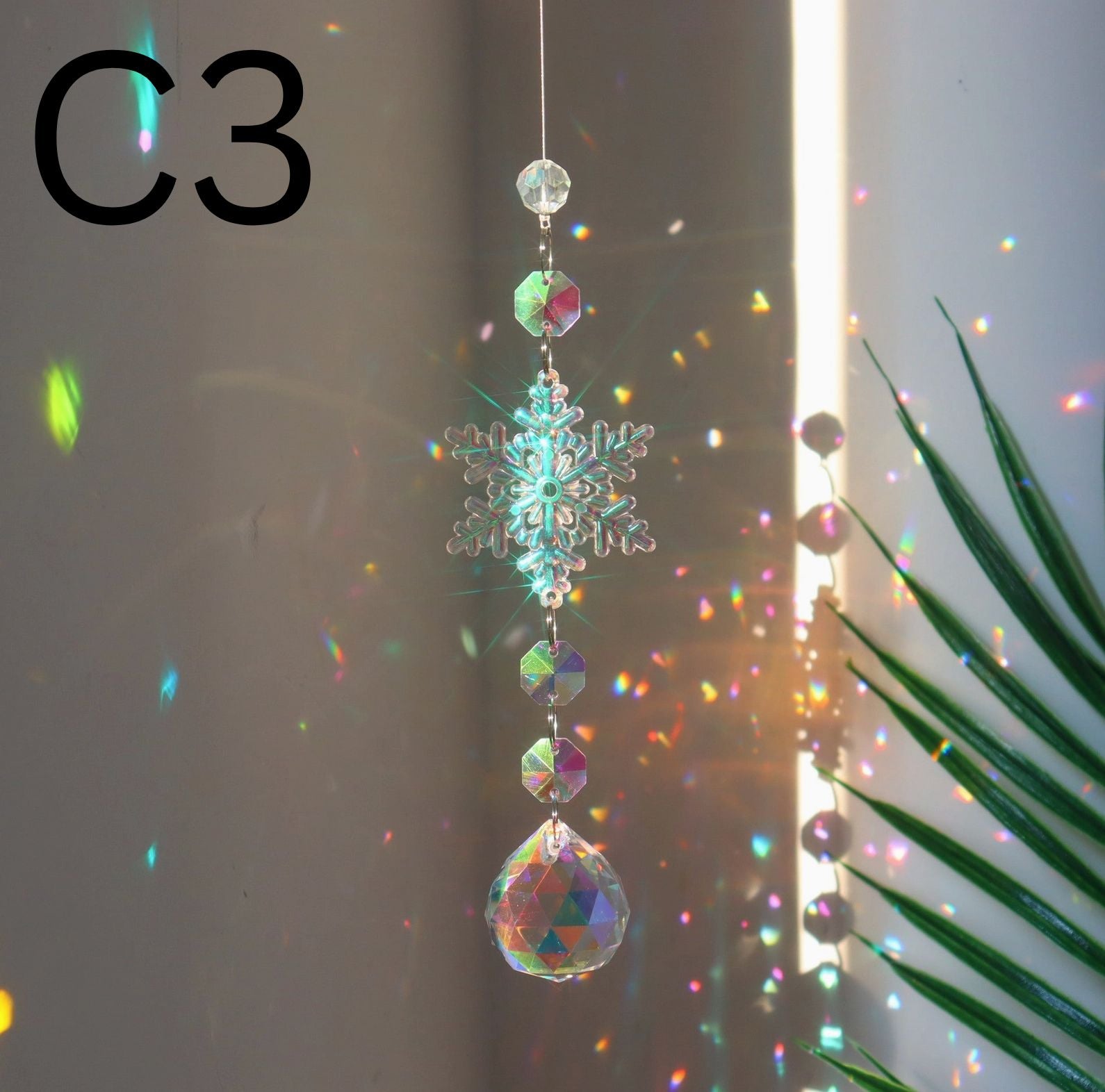 Colorful Snowflake Crystal Suncatcher Hangings