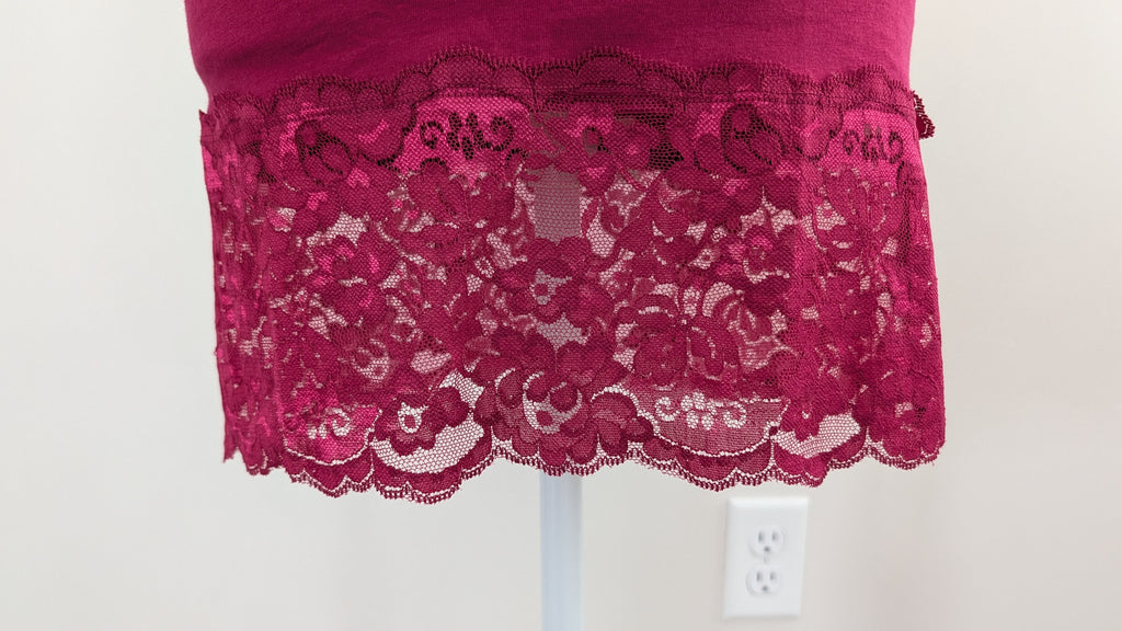 Cranberry Lace Hem Cami