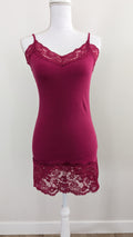 Cranberry Lace Hem Cami