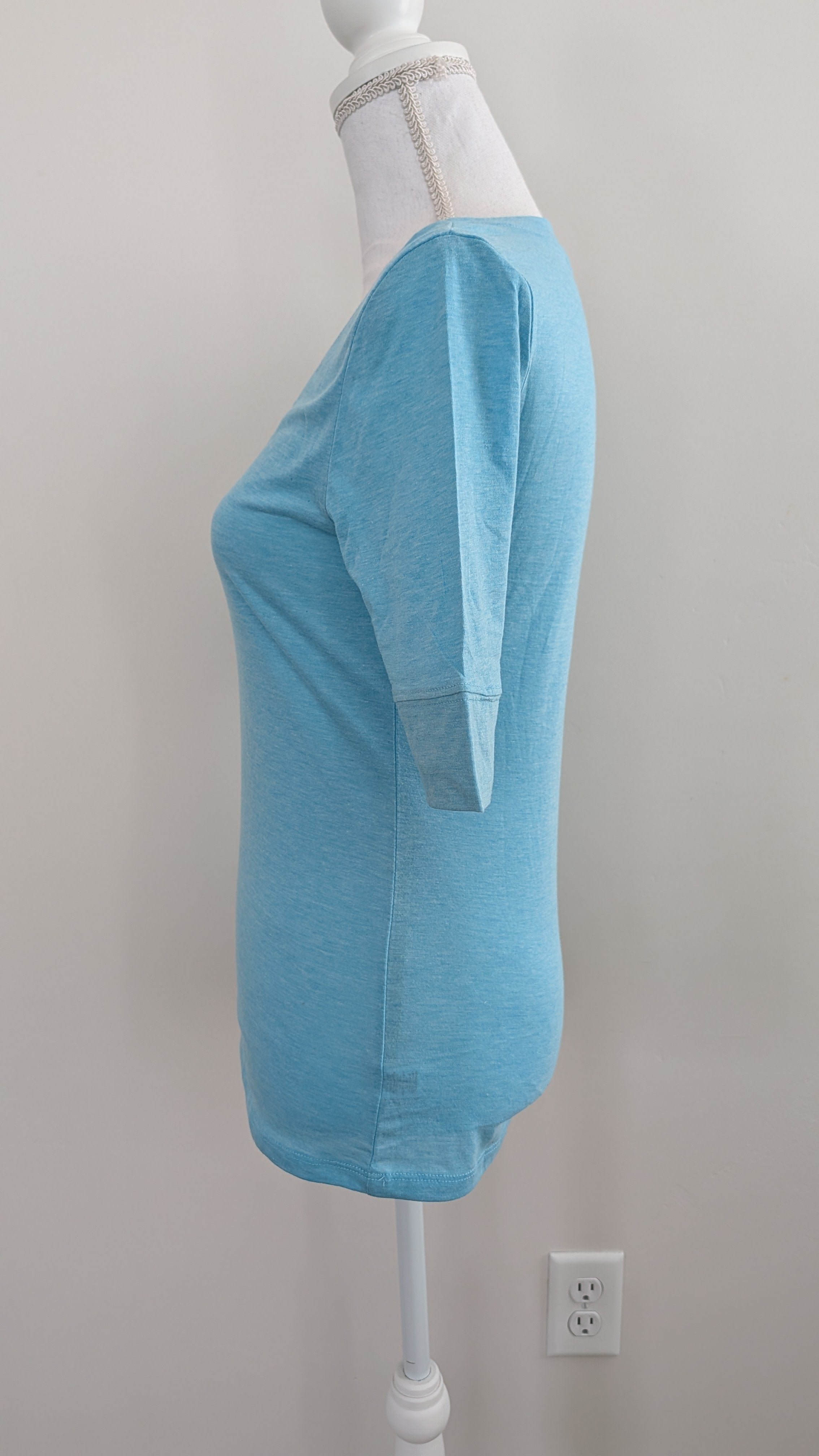 Sky Blue V Neck Half Sleeve-  Junior Sizing