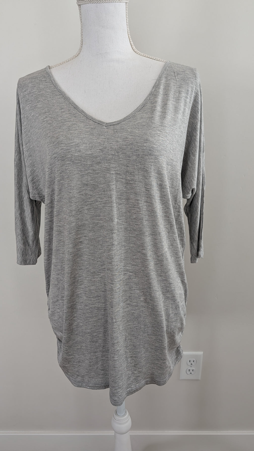 Gray V Neck Dolman