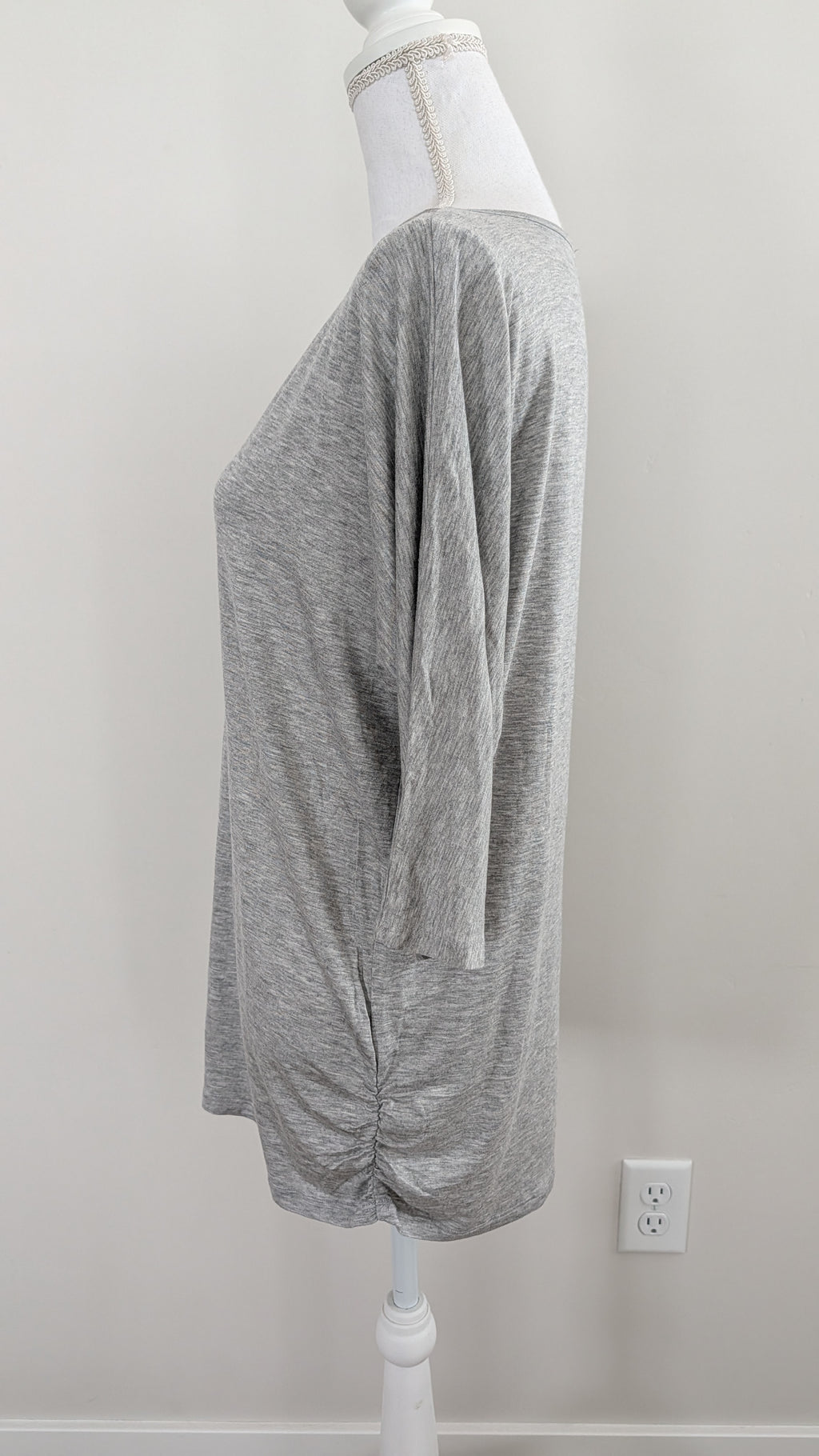 Gray V Neck Dolman