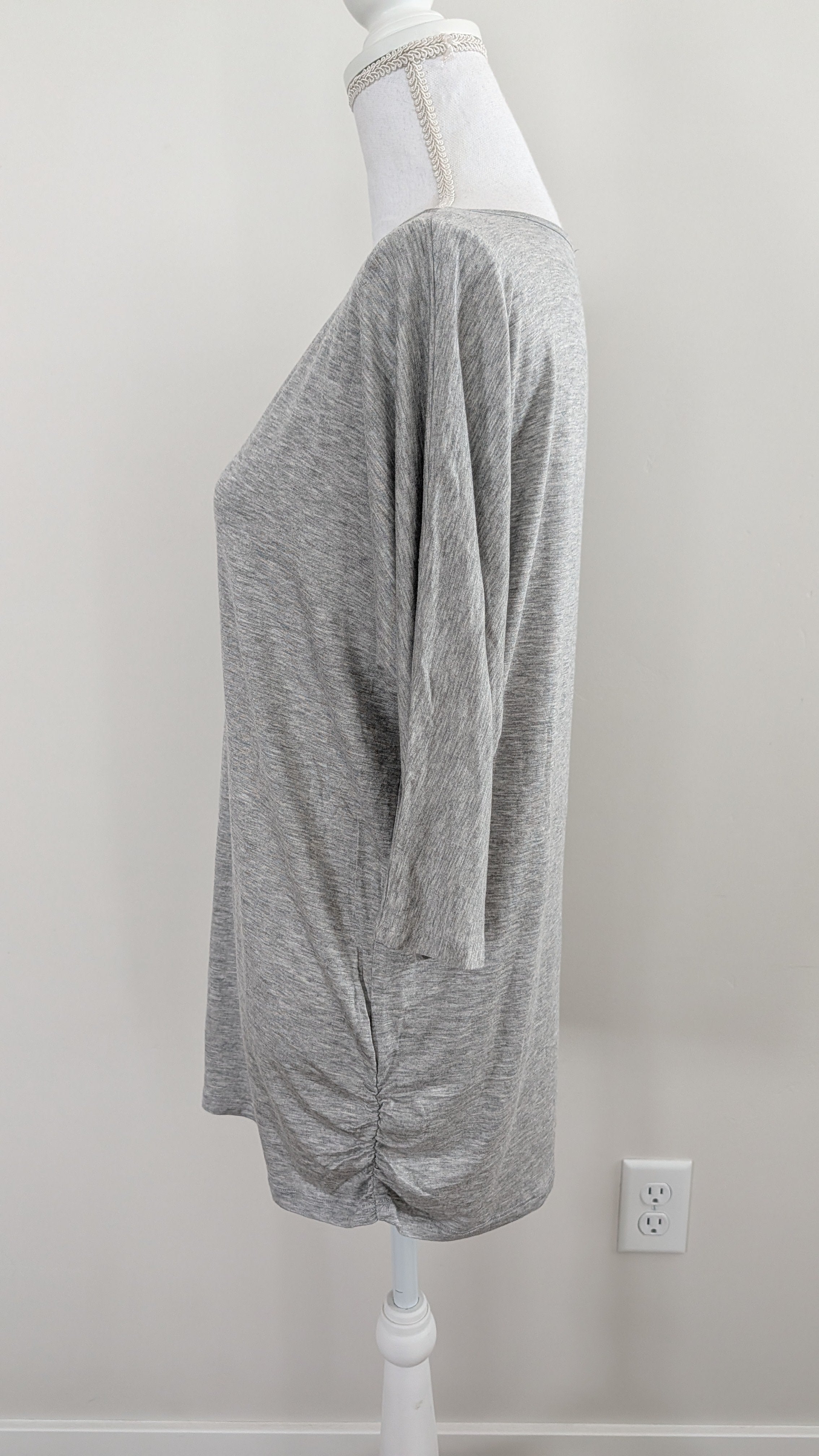 Gray V Neck Dolman