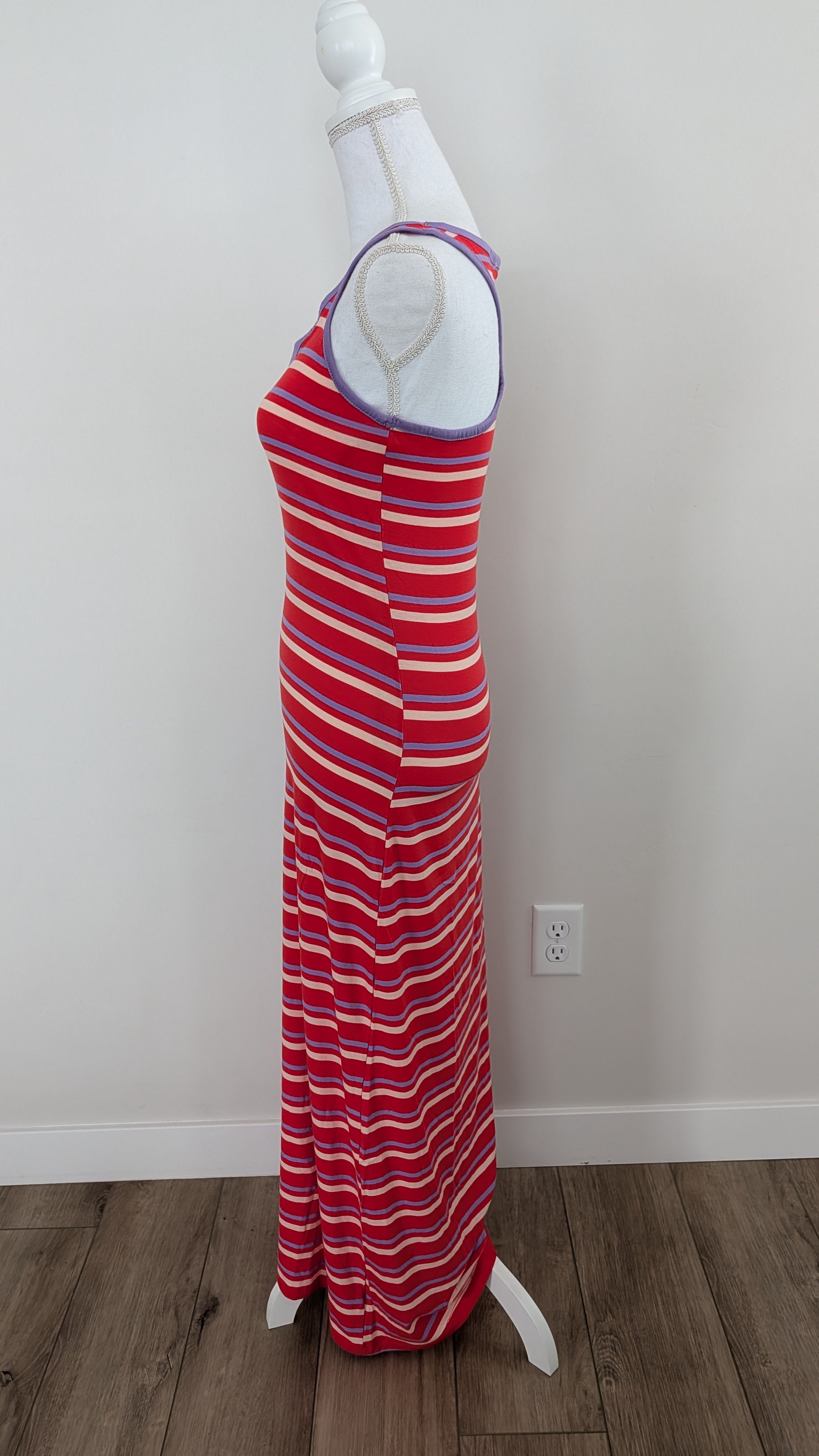Purple/Red Striped Maxi Dress