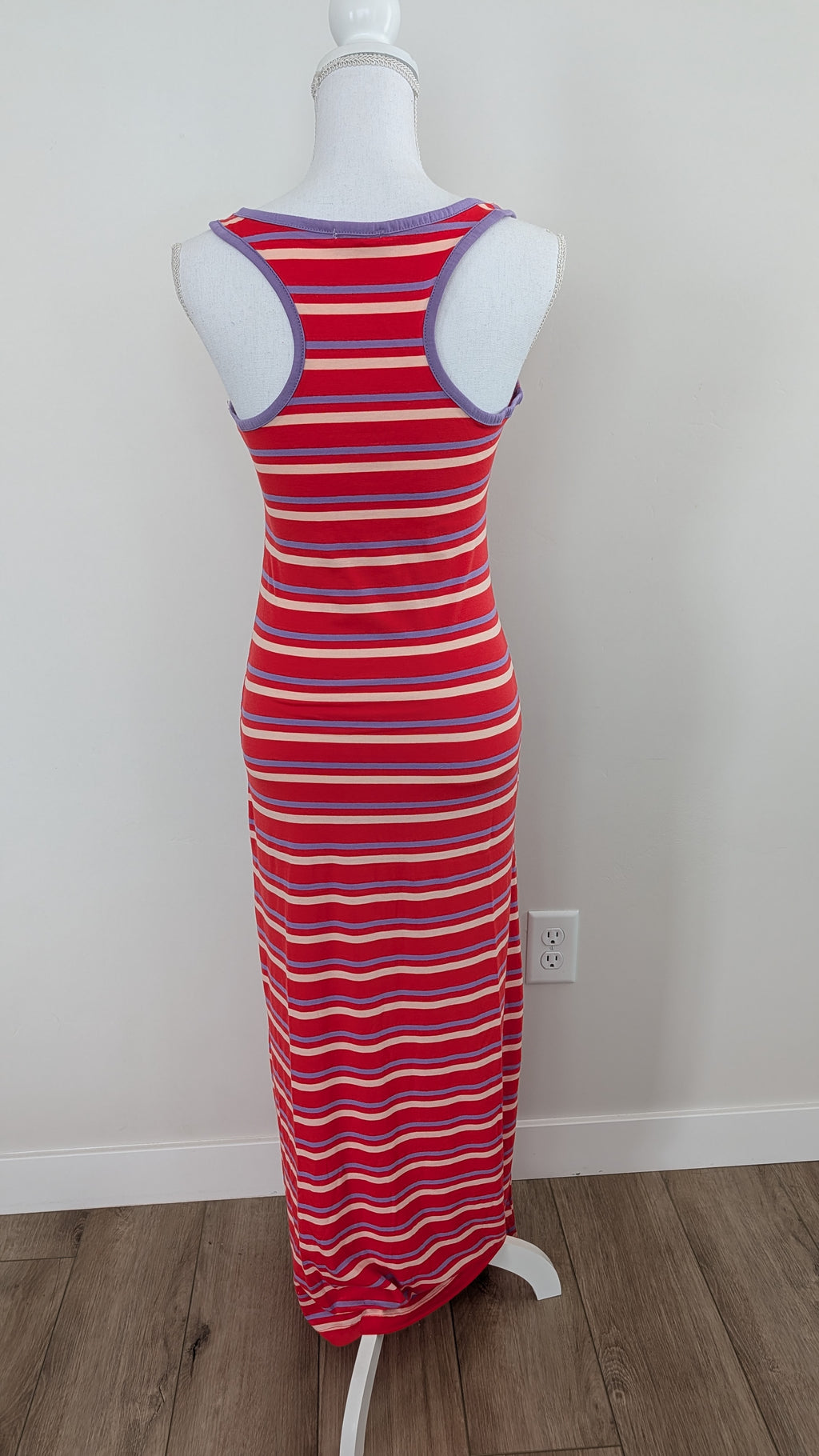 Purple/Red Striped Maxi Dress