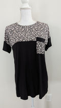 Leopard/Black Pocket Top