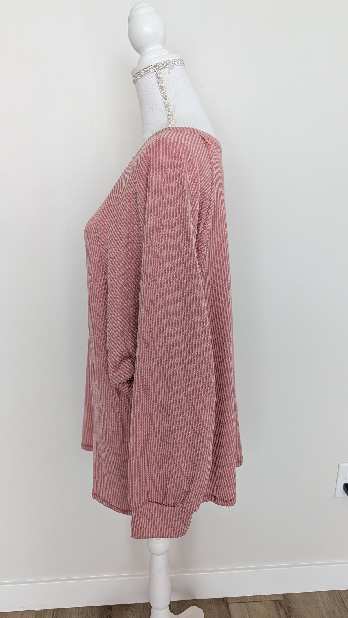 Blush Pink Textured Dolman