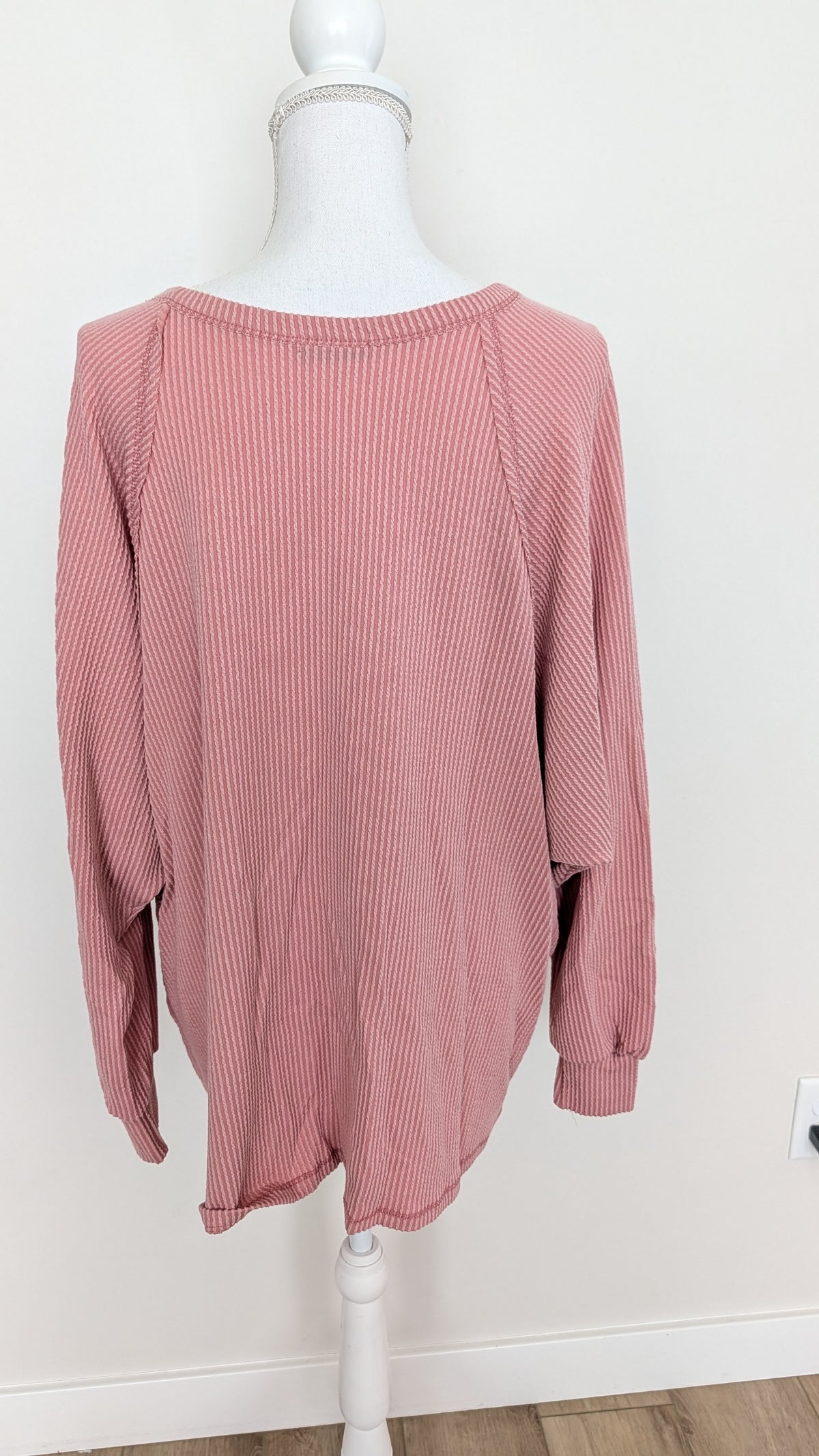 Blush Pink Textured Dolman