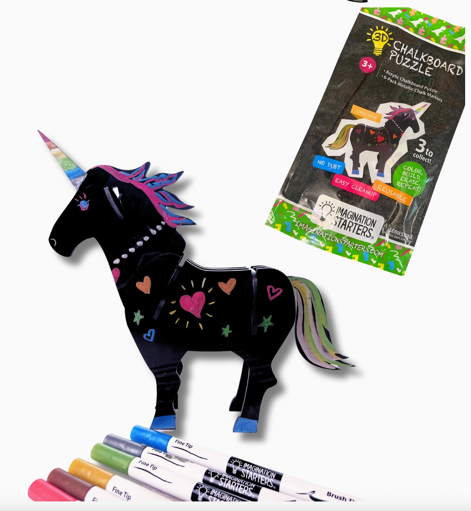 Unicorn 3D Coloring Puzzle + Markers