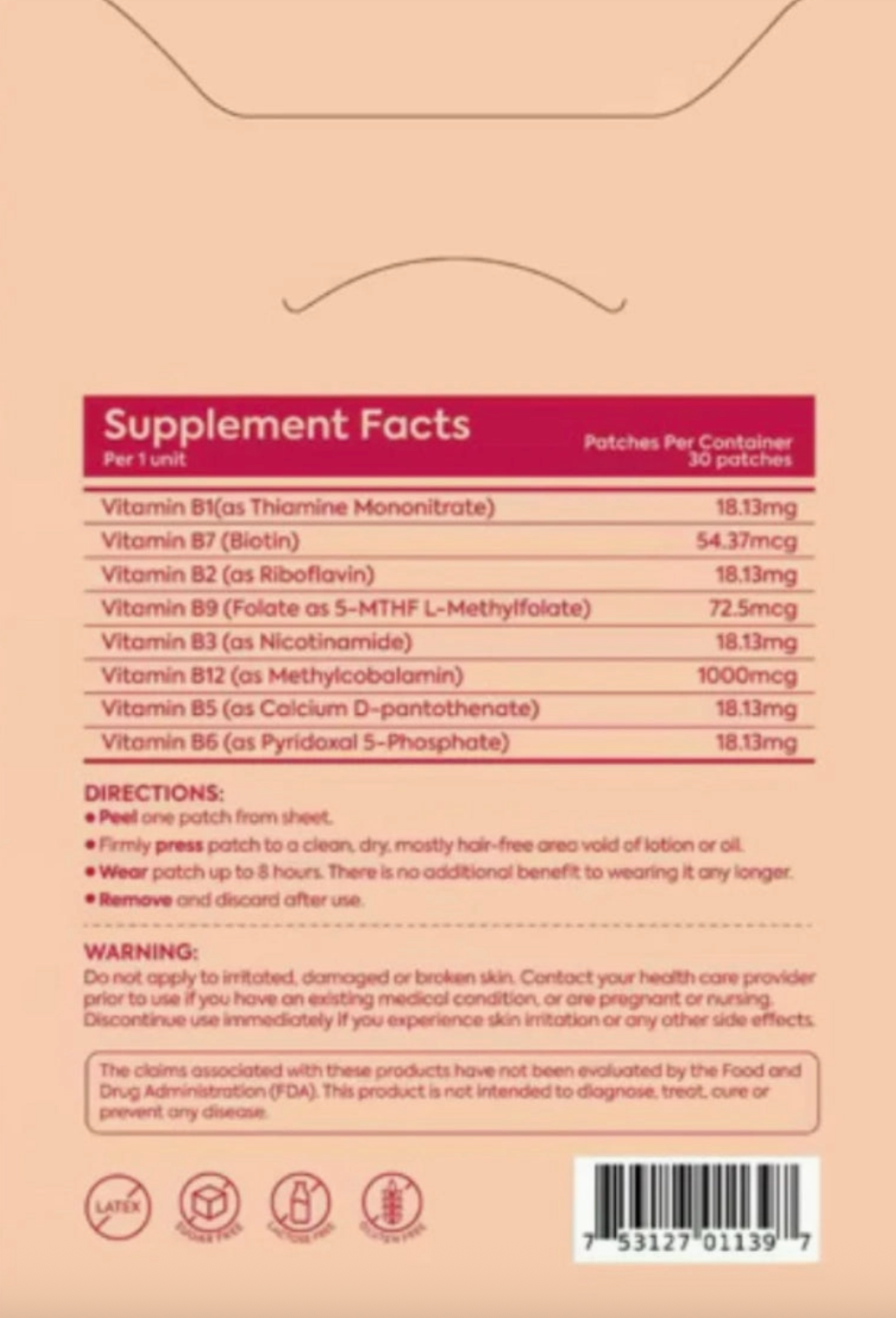 Patch Stash Electrify B12 Energy Support Patches – 30 Count, 3” X 3”, Transdermal Vitamin B12 Supplement