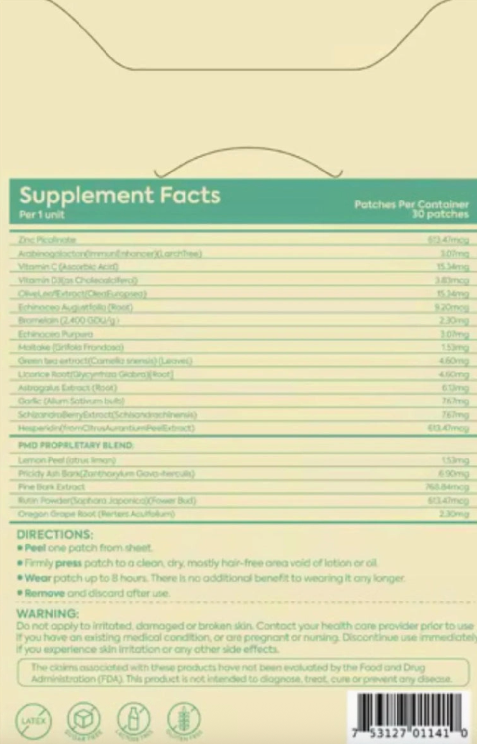 Patch Stash Immunity Boost – Zinc + Vitamin C + Elderberry, 30 Count, 3” X 3”, Transdermal Supplement