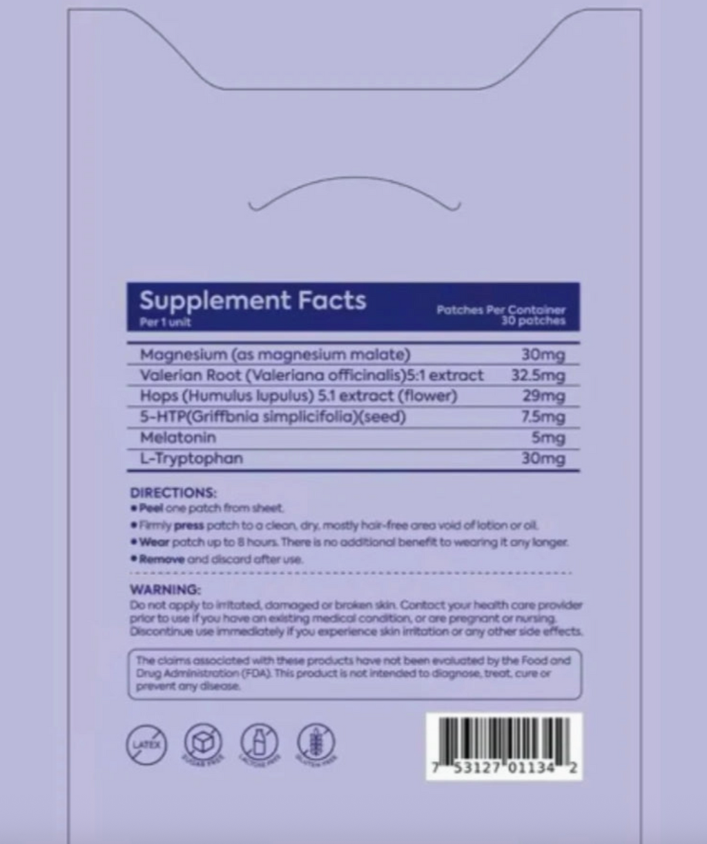 Patch Stash Sweet Dreams Magnesium + Melatonin Sleep Support Patches – 30 Count, 3” X 3”, Overnight Sleep Aid