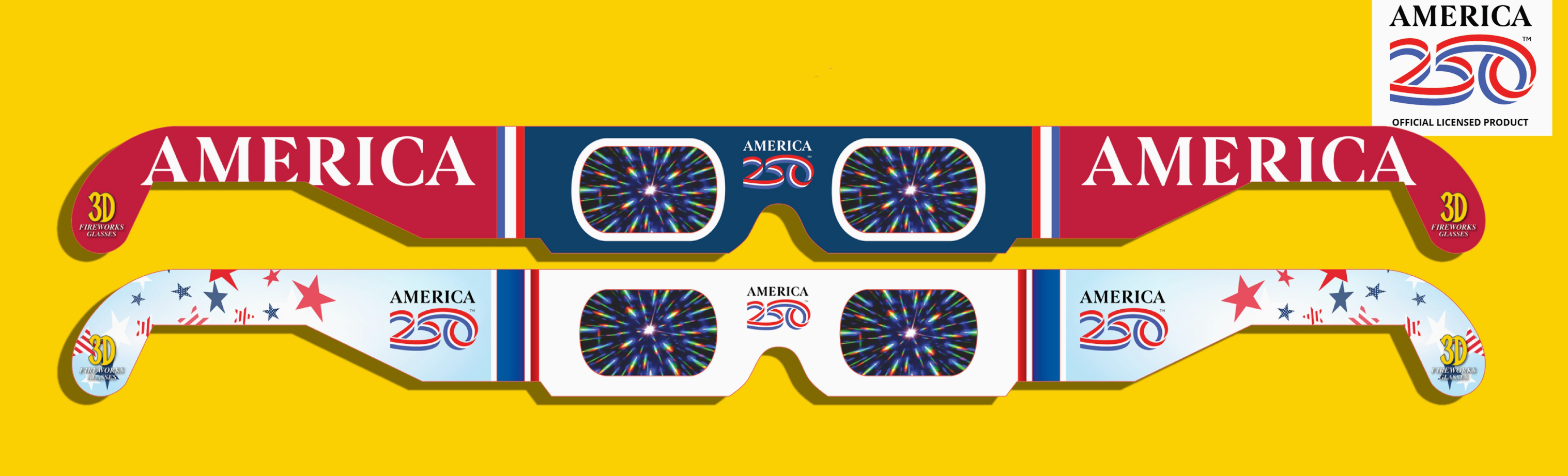 250th Anniversary 3D Fireworks Glasses For 4th of July- Mystery Color