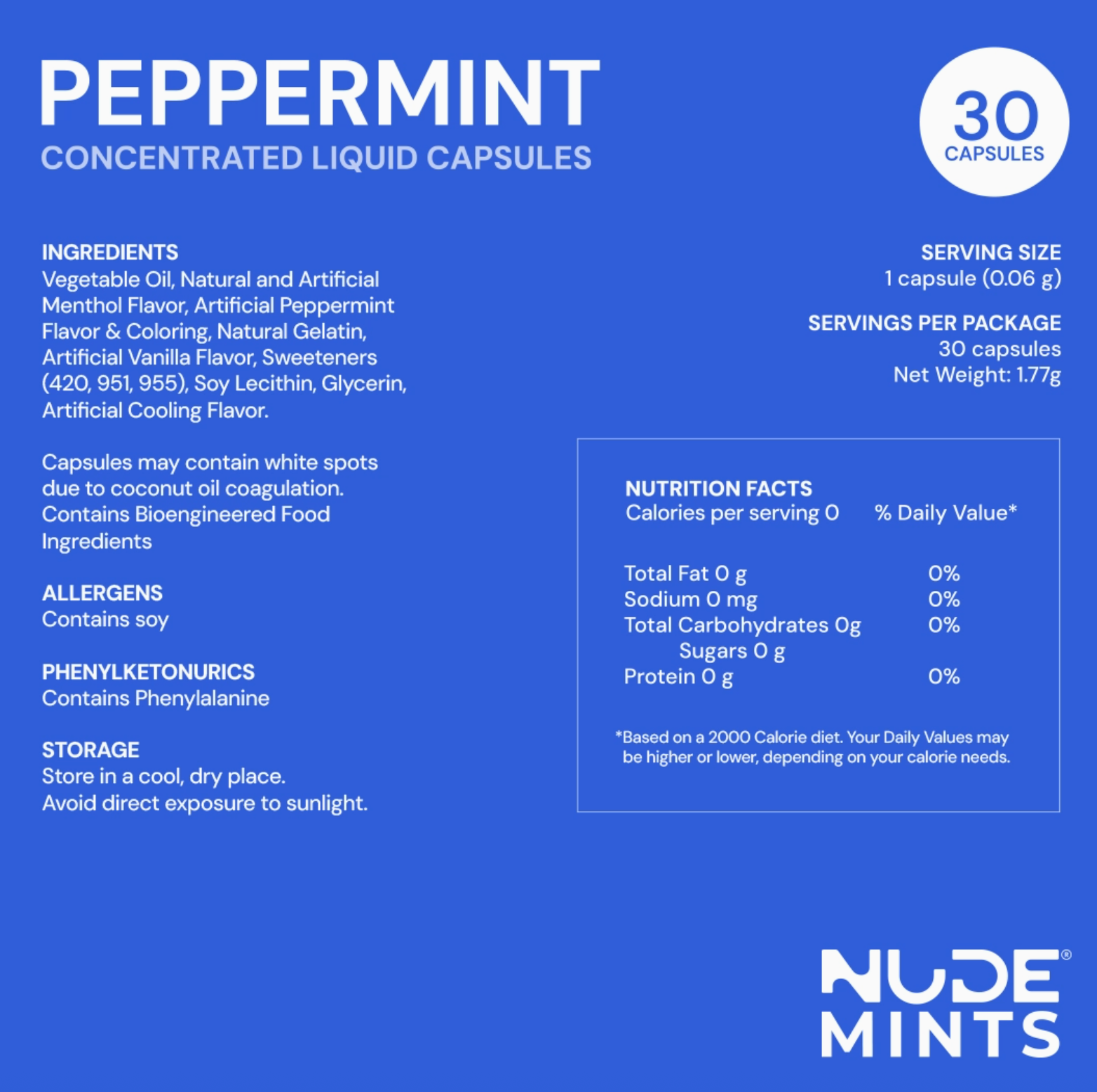 NUDE Mints - Dual Action Liquid Mint Capsules