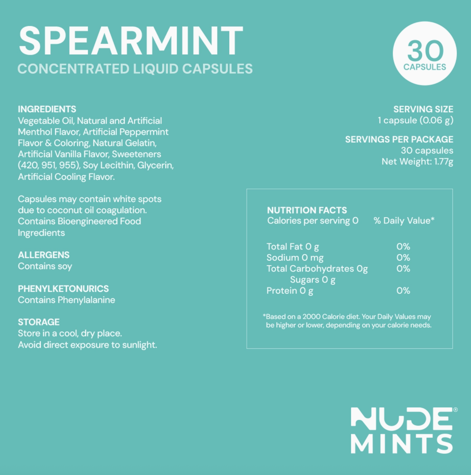 NUDE Mints - Dual Action Liquid Mint Capsules