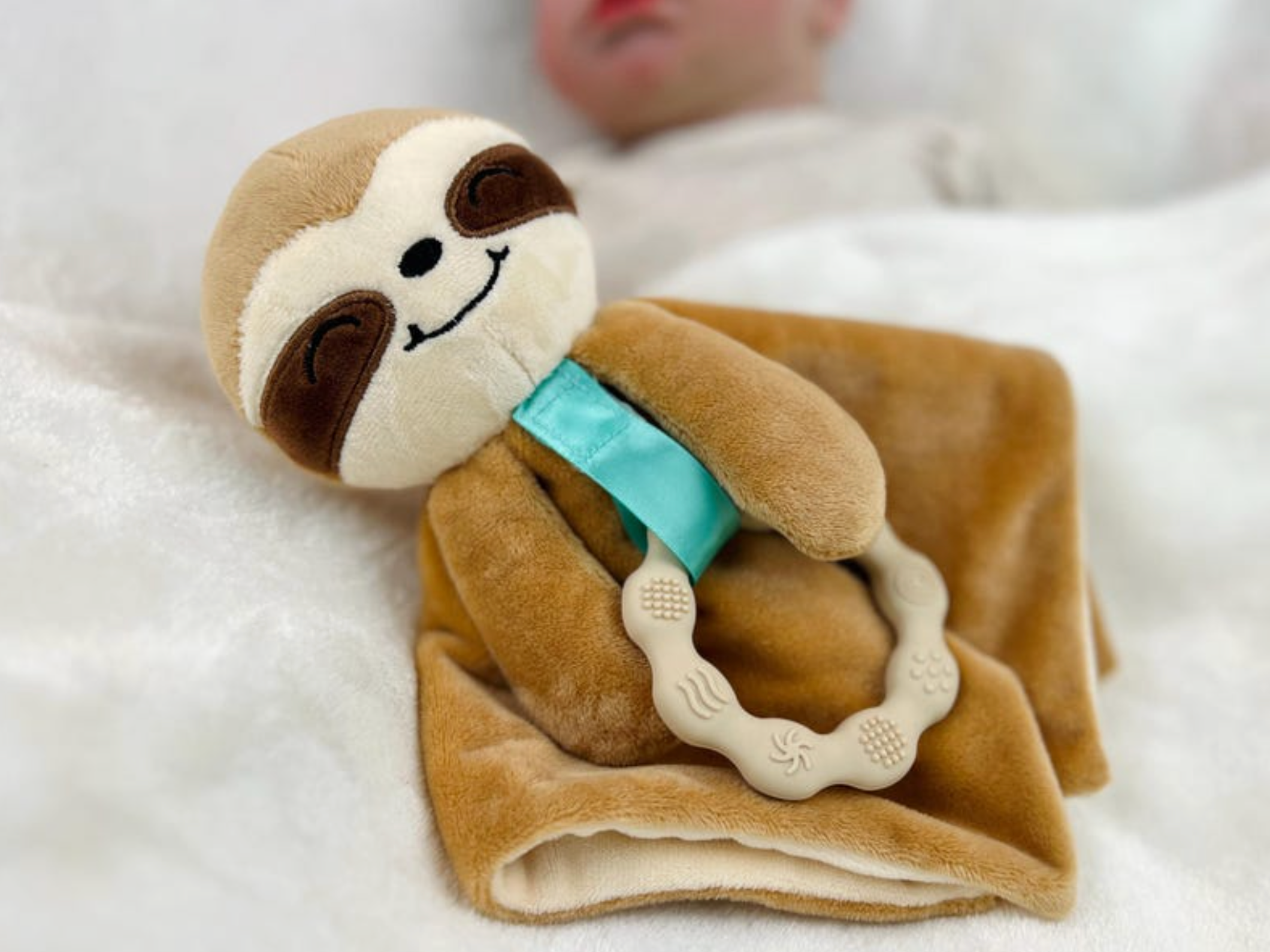 Minky Plush Teething Toy- Security Blanket