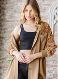 Sequin Contrast Knit Shacket
