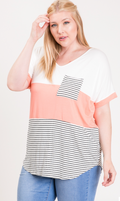 COLOR BLOCK POCKET TOP