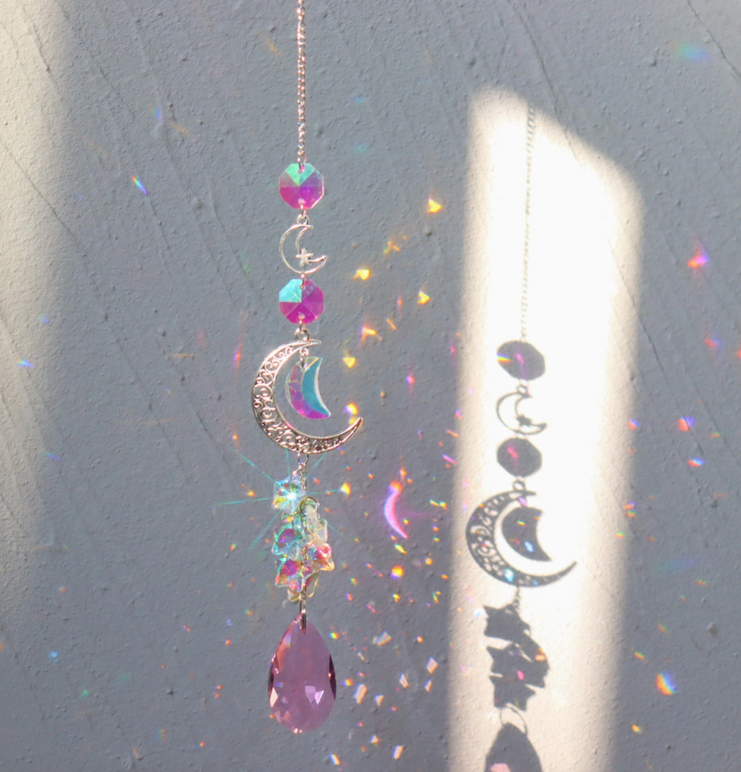 Moon Star Crystal Suncatcher Hangings