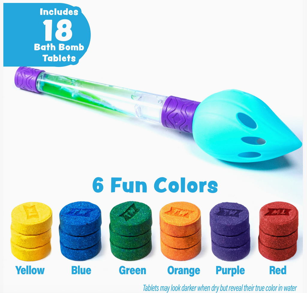 Tub Works® Bath Color Brush™ Kids Bath Bomb Set | Nontoxic & Fragrance-Free