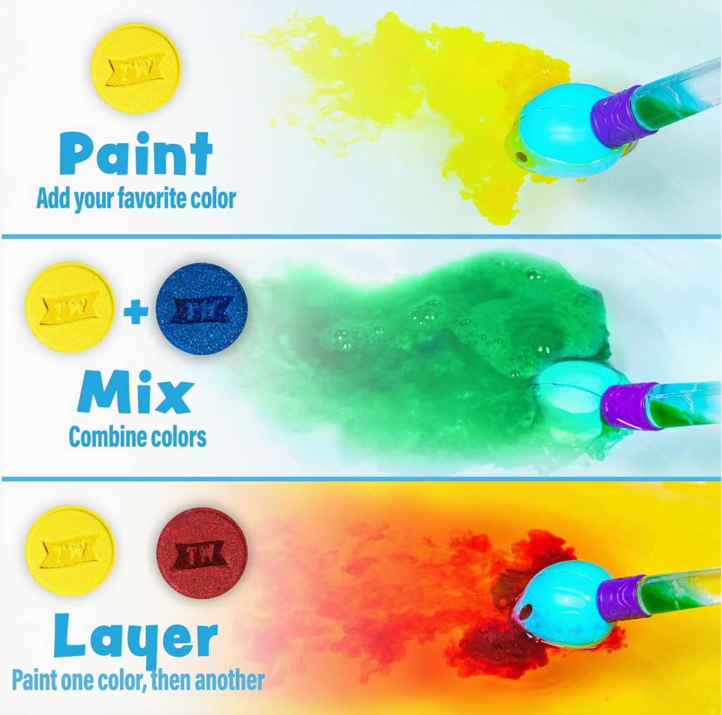 Tub Works® Bath Color Brush™ Kids Bath Bomb Set | Nontoxic & Fragrance-Free