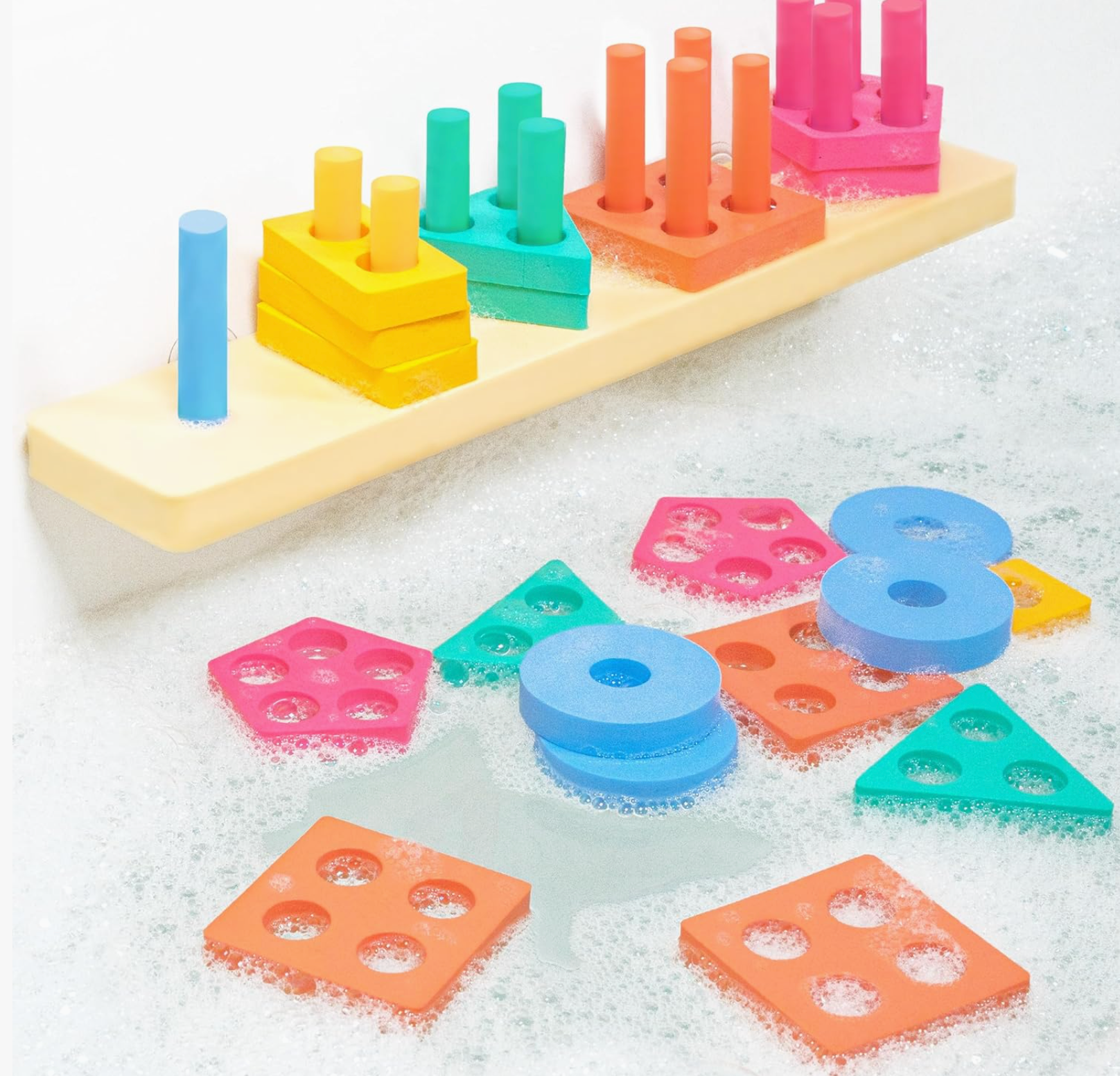 Tub Works® Splash, Stack & Sort™ Shape Sorter & Stacking Toddler Bath Toy