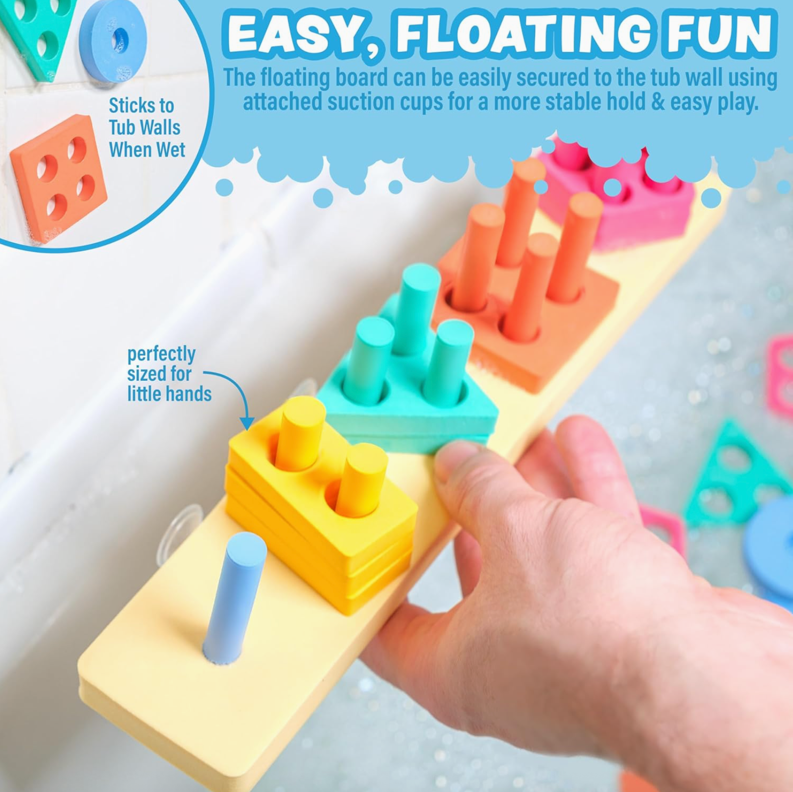 Tub Works® Splash, Stack & Sort™ Shape Sorter & Stacking Toddler Bath Toy
