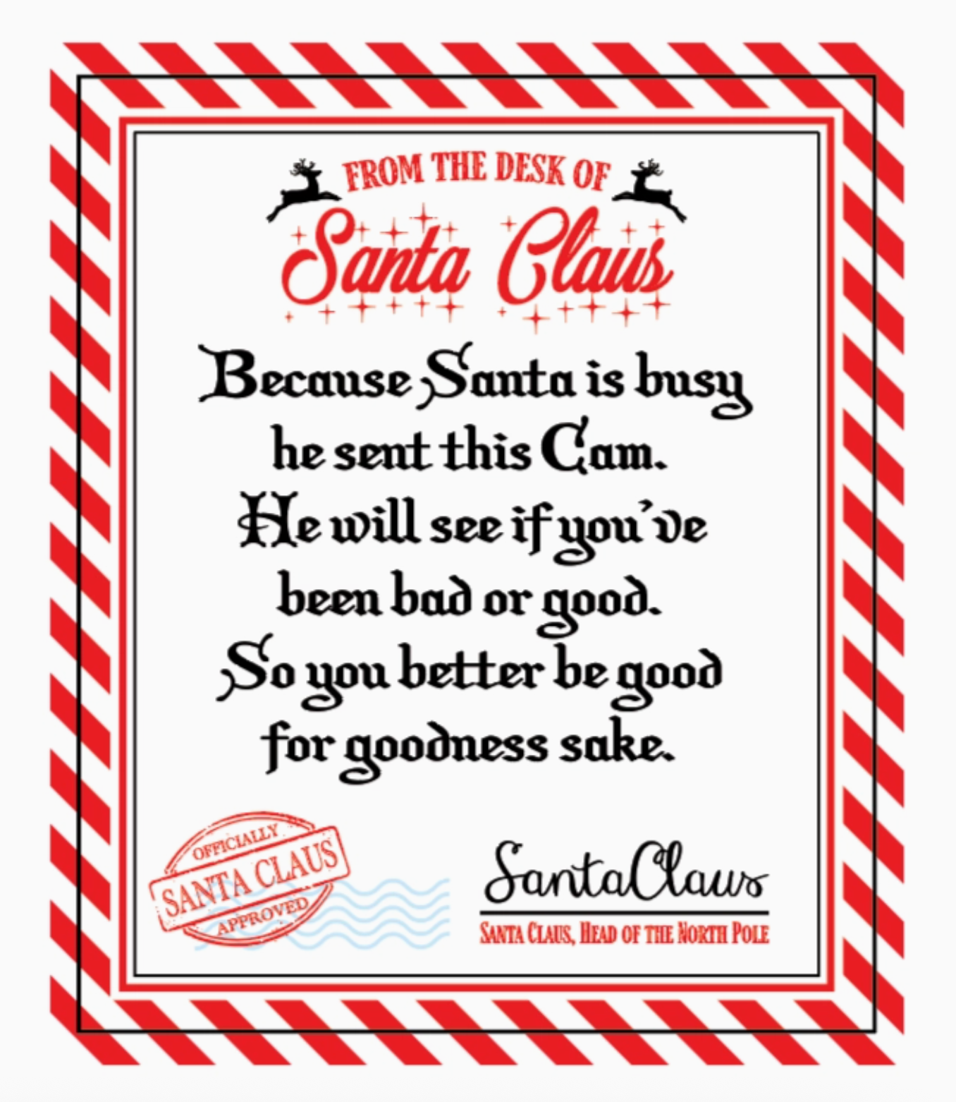 Christmas Santa Cam Night Light