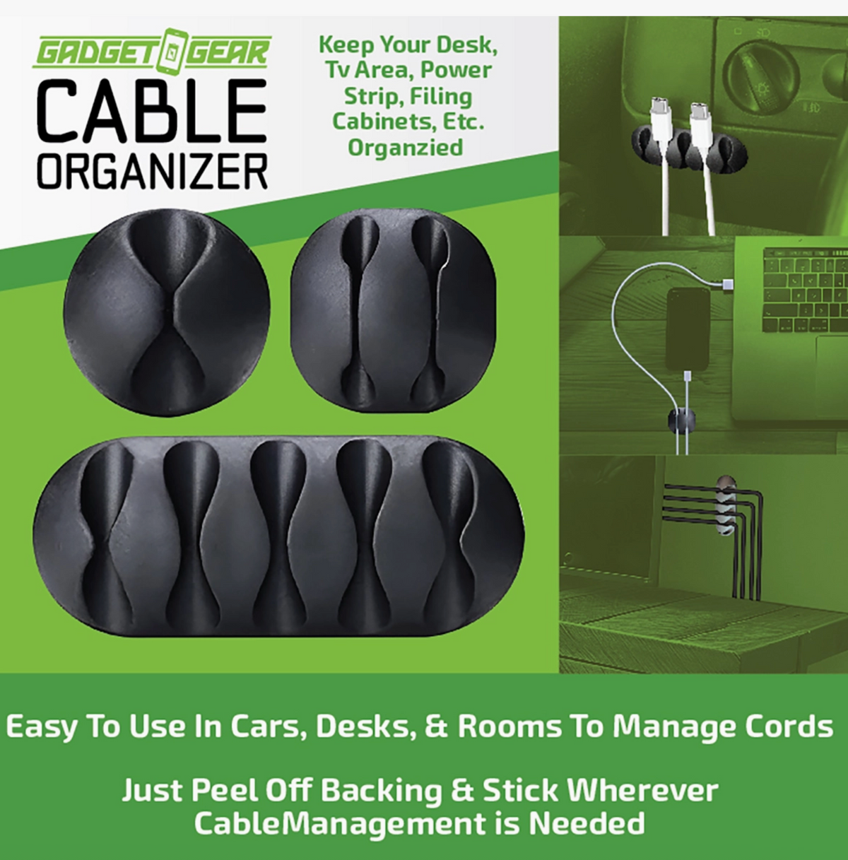 Gadget Gear Cable Organizer Pack Assortment