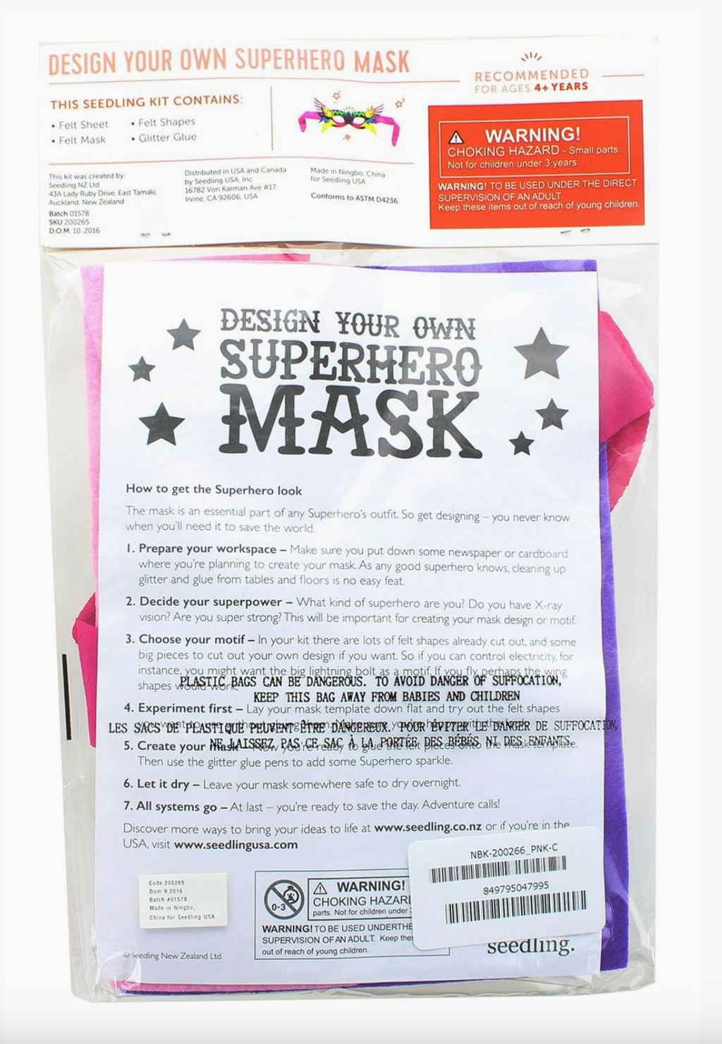Design Your Own Superhero Mask Kit - Pink