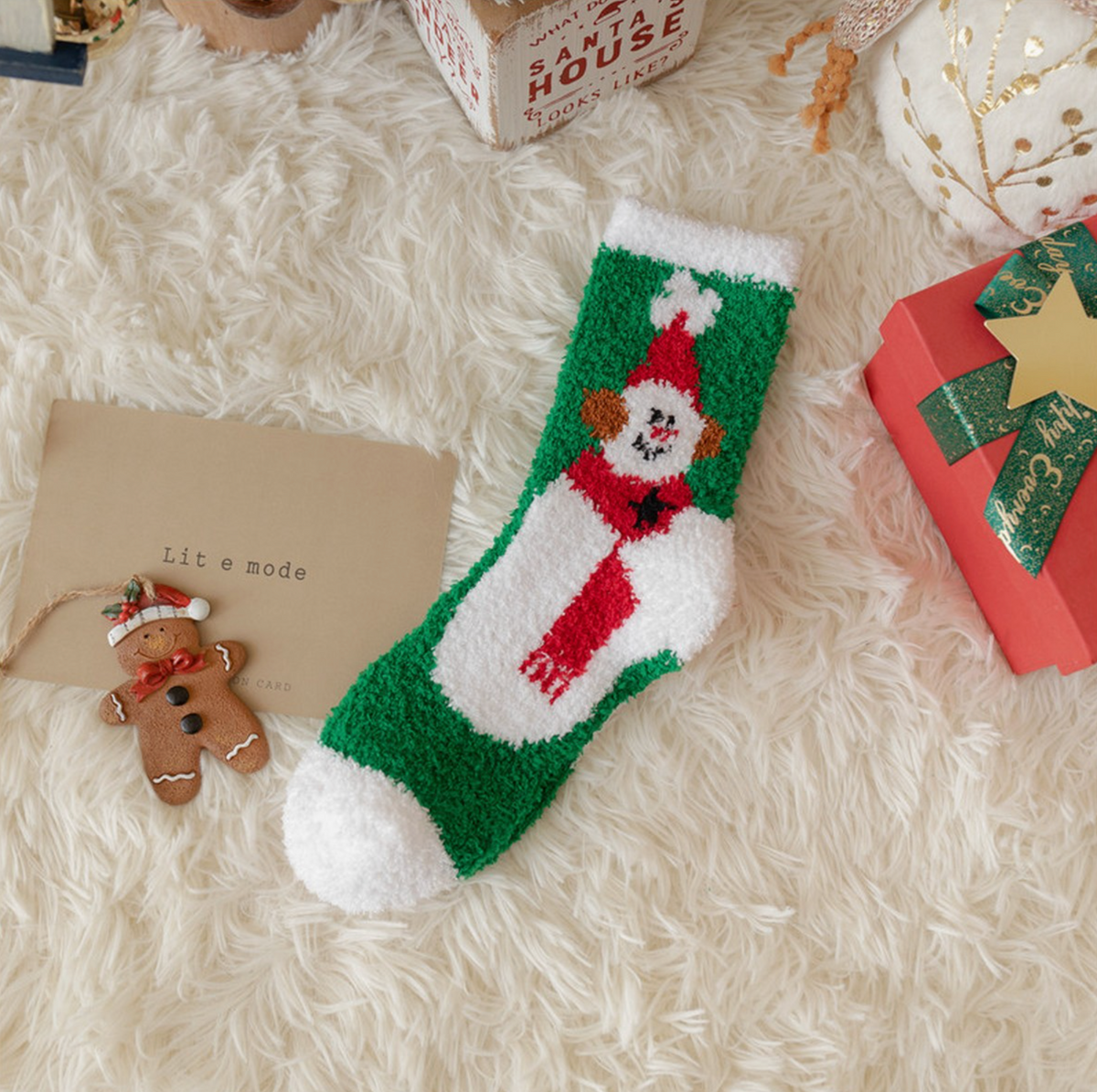 CHRISTMAS Crew Socks For Women Fleece