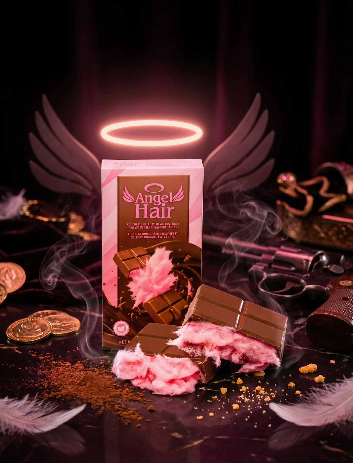 Chocolate Bar with Cotton Candy Dubai Style Angel Hair Bar