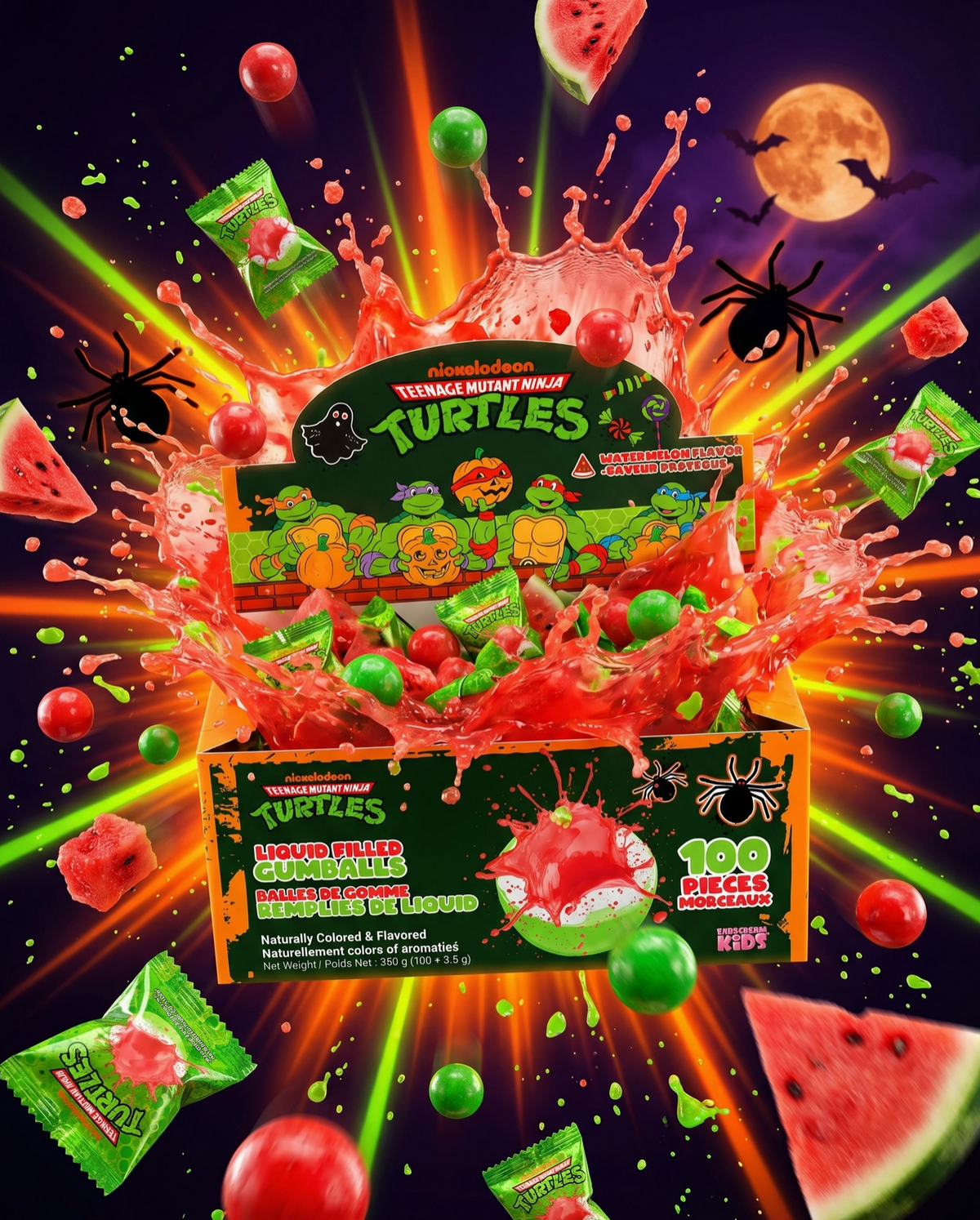 Ninja Turtles Liquid Filled Gum (100 ct box) Spooky Edition