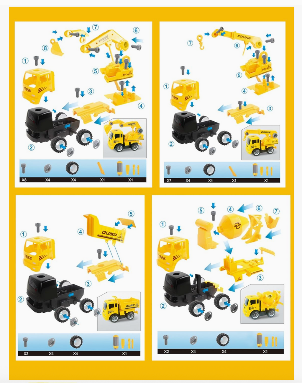 Take-A-Part Construction Trucks