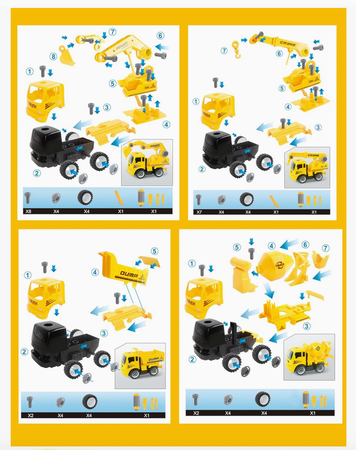 Take-A-Part Construction Trucks