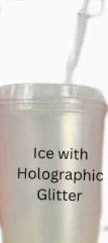 Dr Pepp Girly Hip Sips Mega Trucker Mug 34oz- Color: Ice & holographic glitter