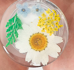 Real Flower Badge Reel for Nurse, Doctor, Therapists Teacher