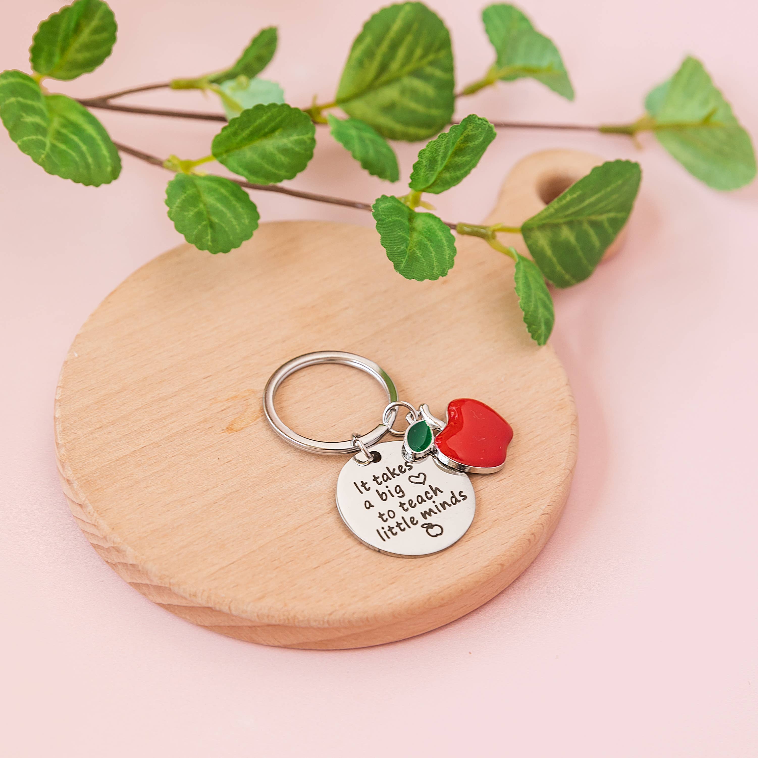 Teacher Appreciation Keychain With Apple Charm